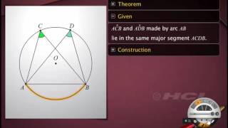 Theorem on Angle Subtended by an Arc of a Circle