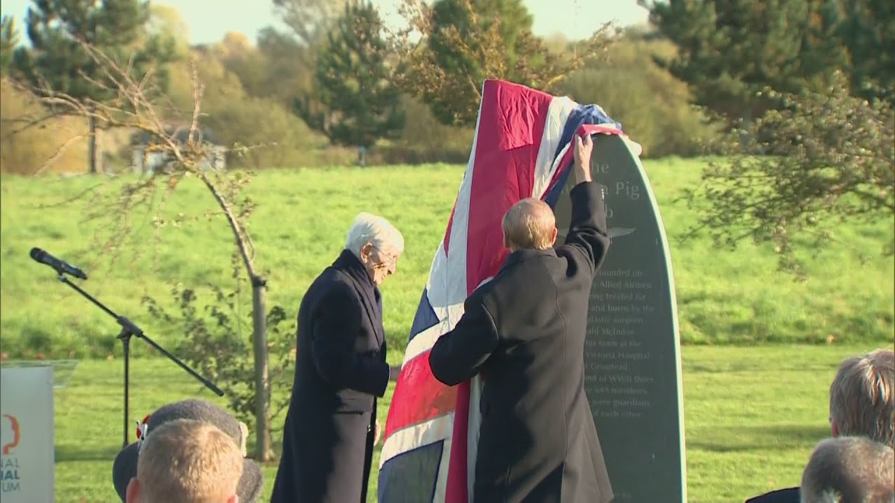 Duke of Edinburgh struggles to unveil monument