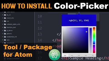 How to Install and use Color Picker Package for Atom