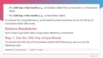 How to Get Last Month Day 15 and Current Month Day 16 Using Moment.js