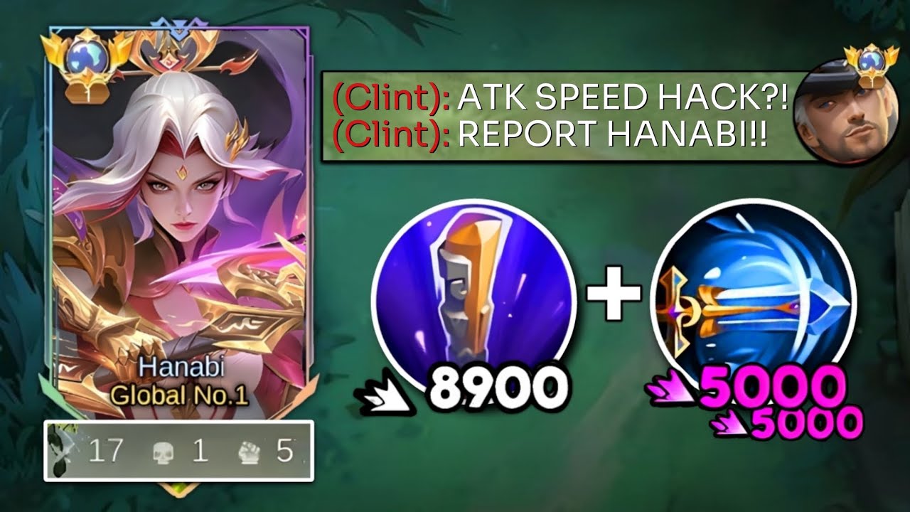 NEW HANABI ABNORMAL ATTACK SPEED BUILD DESTROY FULL COUNTER BURST CLINT 🔥(new hyper atk speed) MLBB.