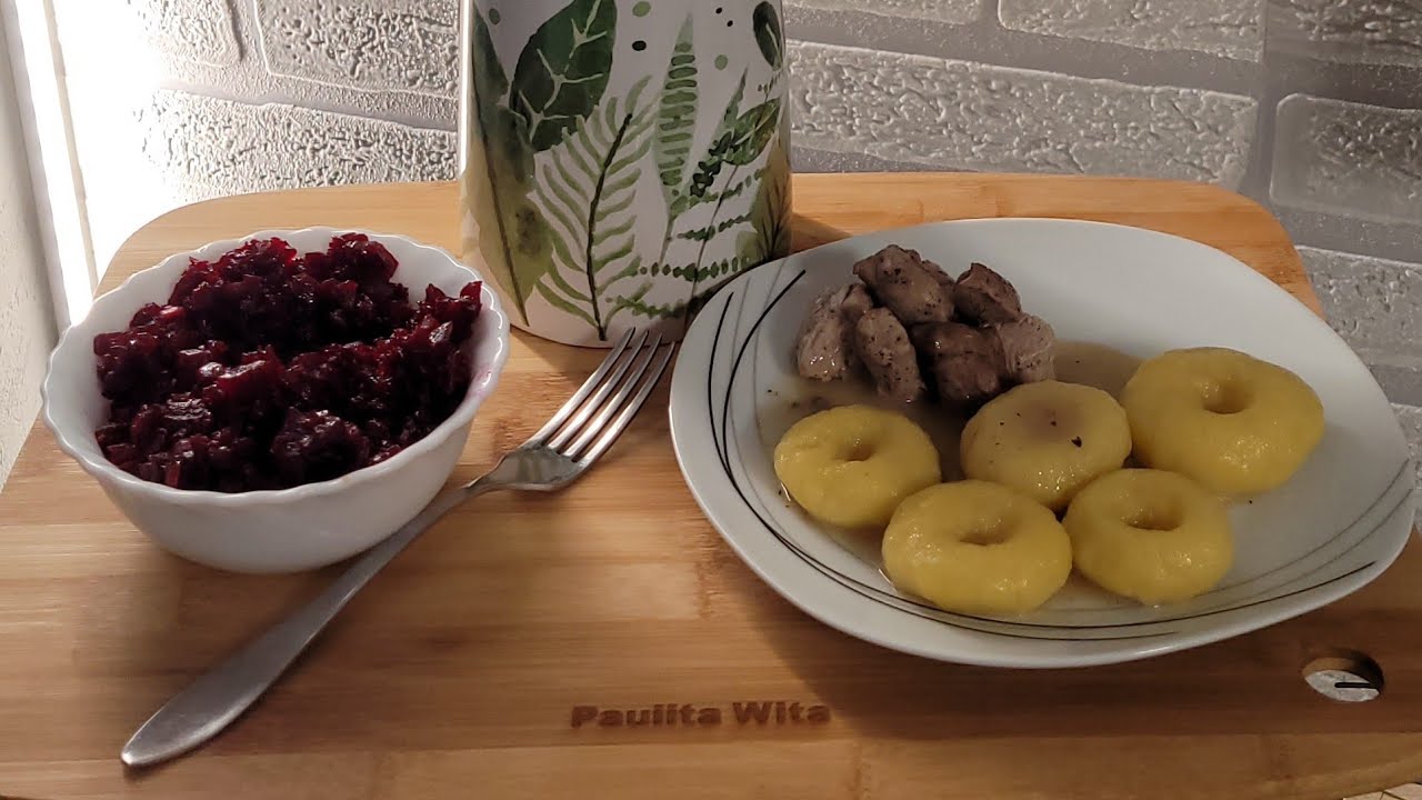 Tradycyjny obiad z thermomixa kluski śląskie z sosem pieczeniowym