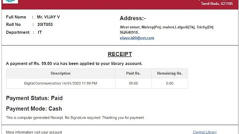 How to Create an Email Receipt Template for Payment in Koha (Online Bill Copy)