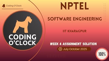 NPTEL Software Engineering Week 4 QUIZ Solution July-October 2025 IIT Kharagpur