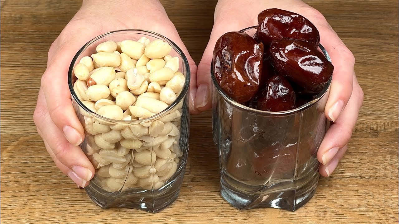 קינוח בריא עם תמרים ובוטנים ללא סוכר