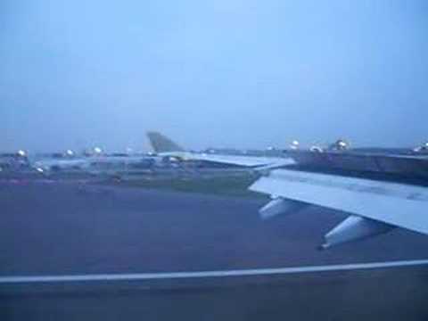 Muscat to London Heathrow on Gulf Air Flight GF005 Landing during sunset on Airbus A340
