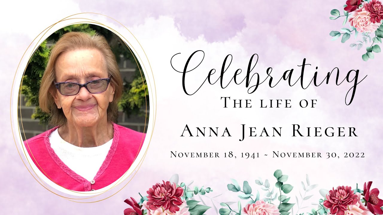 Anna Rieger Memorial Service 121022 - YouTube