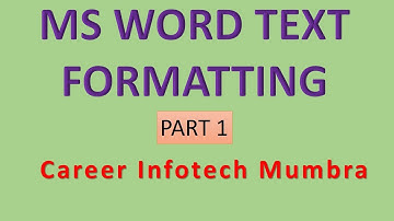 MS-WORD in Hindi/Urdu | MS-Word Tutorial of Text Formatting In Hindi/Urdu Part 1
