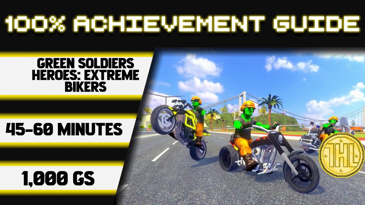 Green Soldiers Heroes: Extreme Bikers 100% Achievement Walkthrough * 1000GS in 45-60 Minutes *