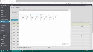 Bulk adding variations