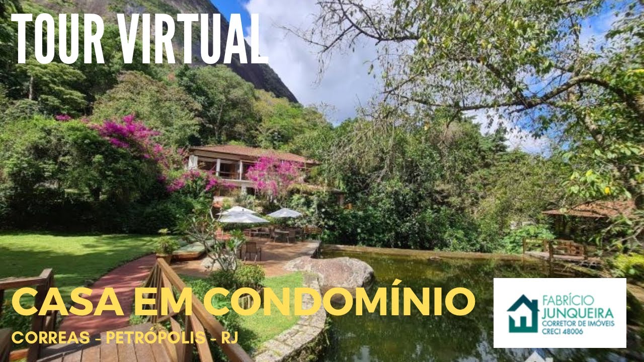 Linda residência em meio à natureza em condomínio renomado de Correas, Petrópolis, RJ | Tour virtual