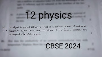 an object is placed 30 cm in front of a concave mirror of radius of curvature 40 cm||#physics13