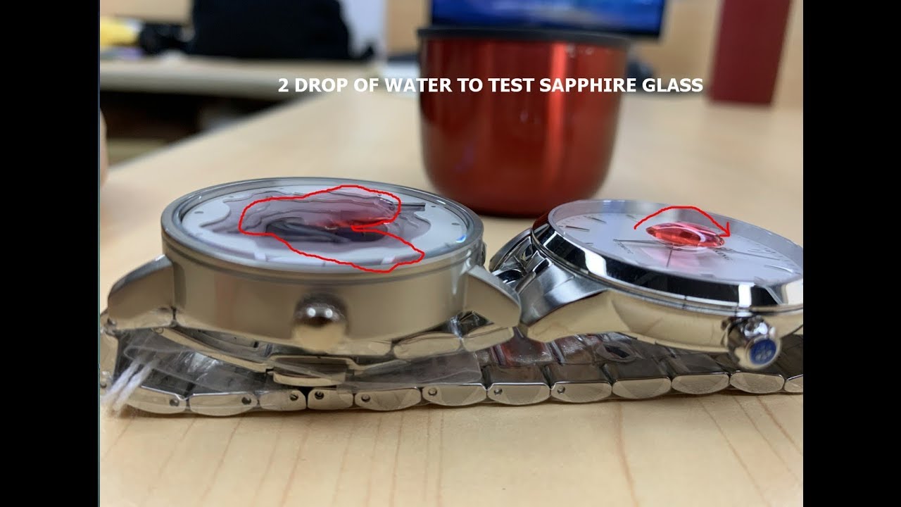 USE WATER TO TEST SAPPHIRE GLASS !!!! YouTube