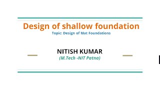 Design of Mat foundations