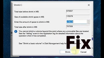 you cannot shrink a volume beyond the point where any unmovable files are located windows 11 Fix!