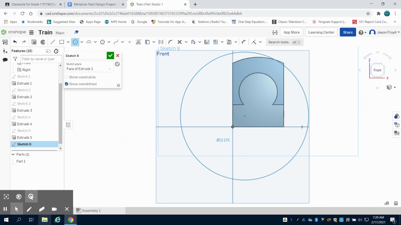 Train Body Holes Onshape PLTW IED YouTube