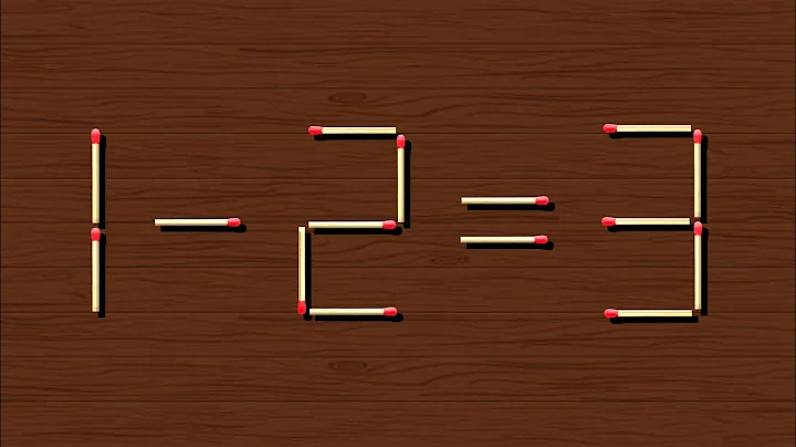 Turn the wrong equation into correct | Matchstick Puzzle 1-2=3
