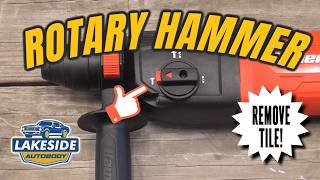 Easy Wall Tile Removal w/ a BAUER 7.3 Amp Rotary Hammer @LakesideAutobody