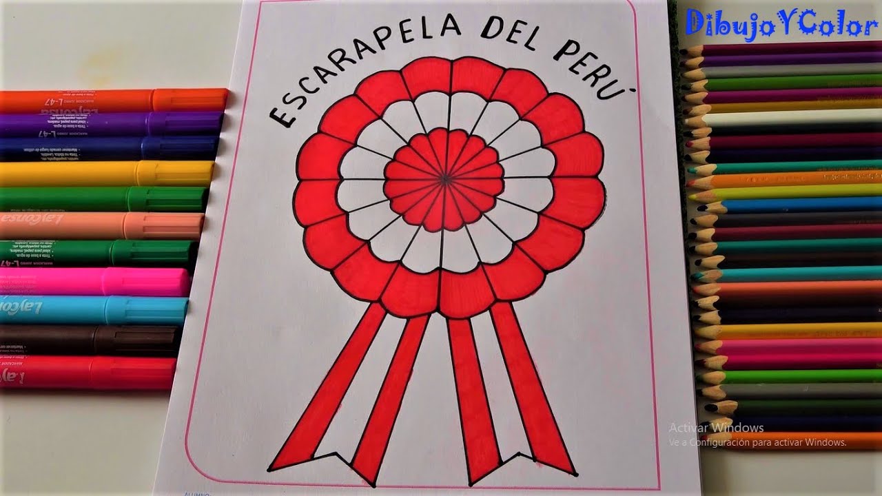 COMO DIBUJAR LA ESCARAPELA DEL PERU/ HOW TO DRAW COCKADE OF PERU ...