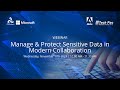 PCMan Webinar - Manage & Protect Sensitive Data in Modern Collaboration | 17 November 2021