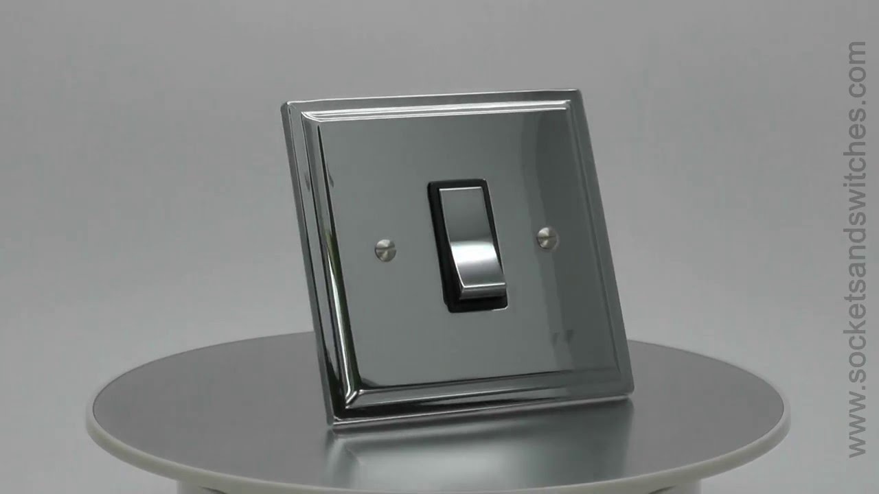 Art Deco Polished Chrome Lightswitch
