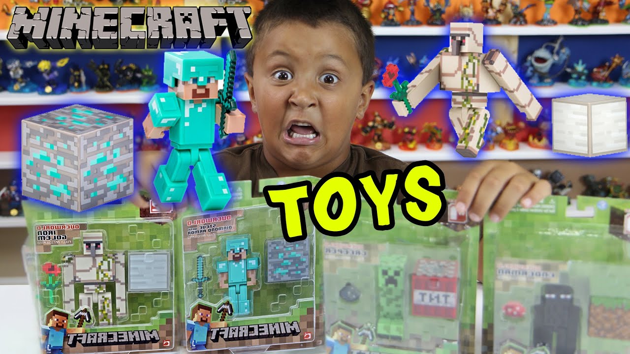 Minecraft Series 2 Toys! Iron Golem & Diamond Steve 