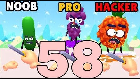 NOOB vs PRO vs HACKER in Hit Tomato 3D ❤️ All Levels Gameplay, NEW Games iOS, Android