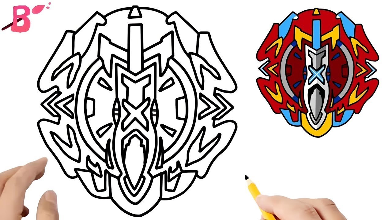 Beyblade Burst Coloring Pages Xcalius Ignaltus Necro GOLEM DE