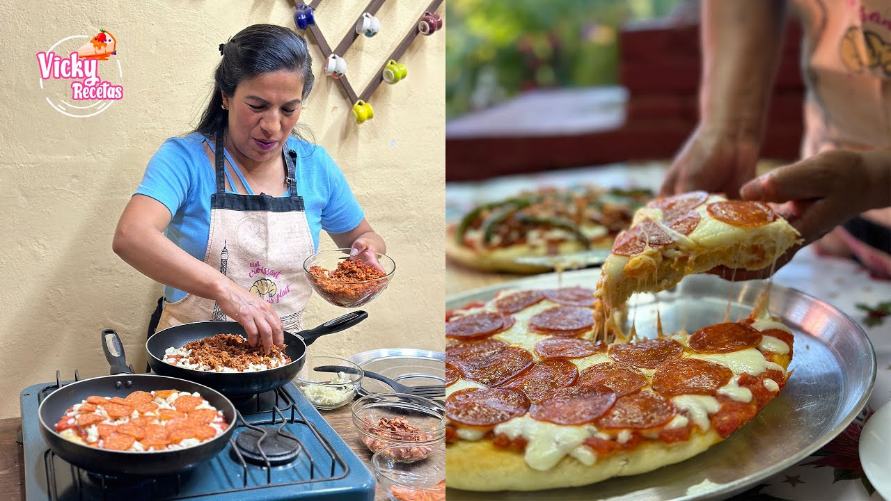 Como Están de Vacaciones Vamos a Consentirlos Con Pizza En Sartén SIN HORNO