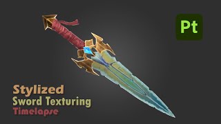 Stylized Sword Texturing - Timelapse- Substance Painter