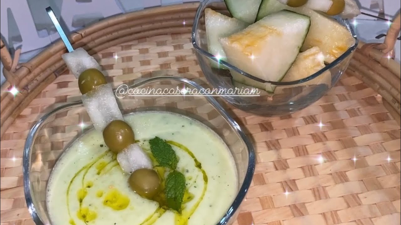 SOPA  FRÍA DE MELÓN AGUACATE Y PEPINO+SÚPER FÁCIL FRESCA Y DELICIOSA