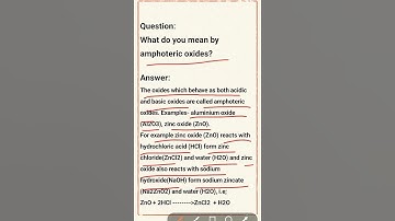 # 173 @ What do you mean by amphoteric oxide?