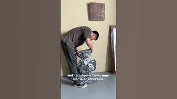 ​"DIY Rustic Rock and Wood Console Table"