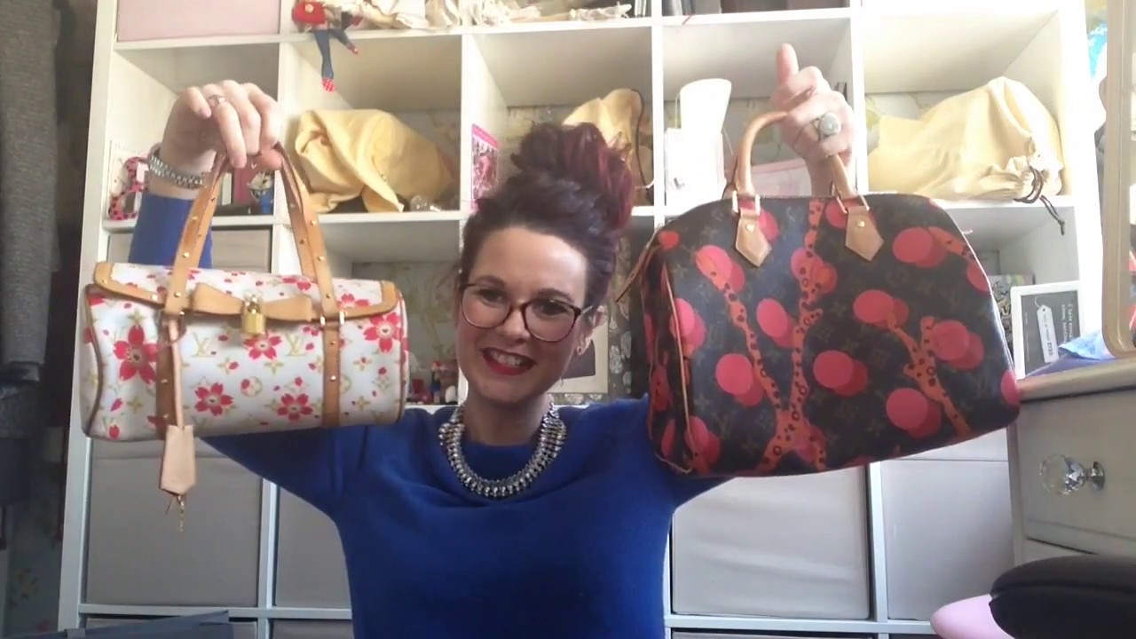 Unboxing and reveal of 2 limited edition bags Louis Vuitton ramages speedy & cherry blossom ...