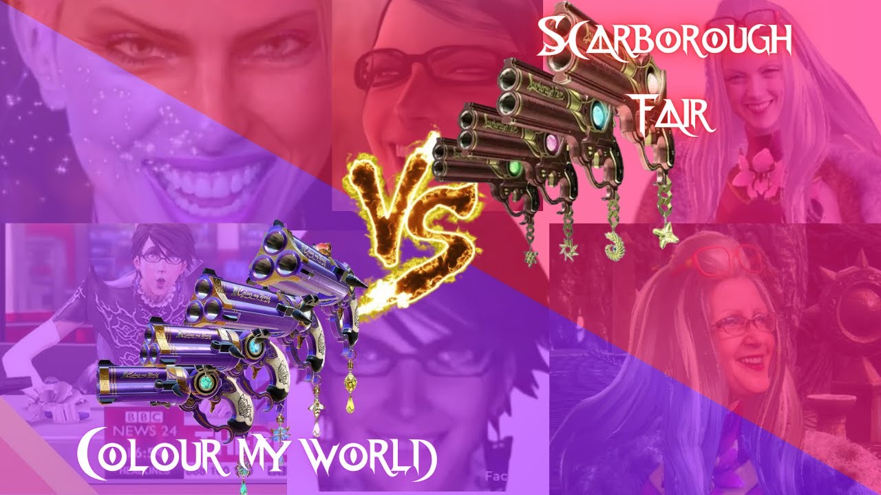 Bayonetta | Scarborough fair VS Colour my world | ¡La Batalla final! (batalla de armas)