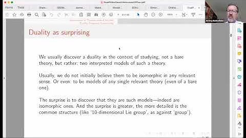ISSPP, Jeremy Butterfield: Dualities in Physics: a Philosopher’s View