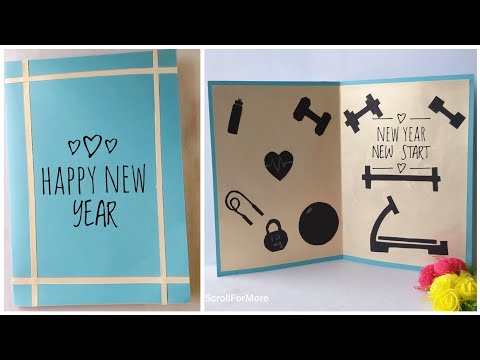 Easy New Year Motivational Card Ideas | DIY Greeting card for Gym Trainer, Friends and Family |