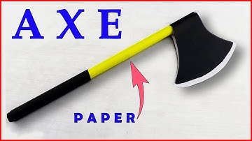paper axe | axe | origami weaponts|  hacha de papel / papercraft :)