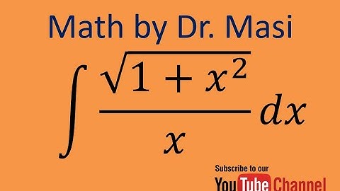 How to integrate sqrt(1+x^2)/x, Integration by substitution, indefinite integral, calculus