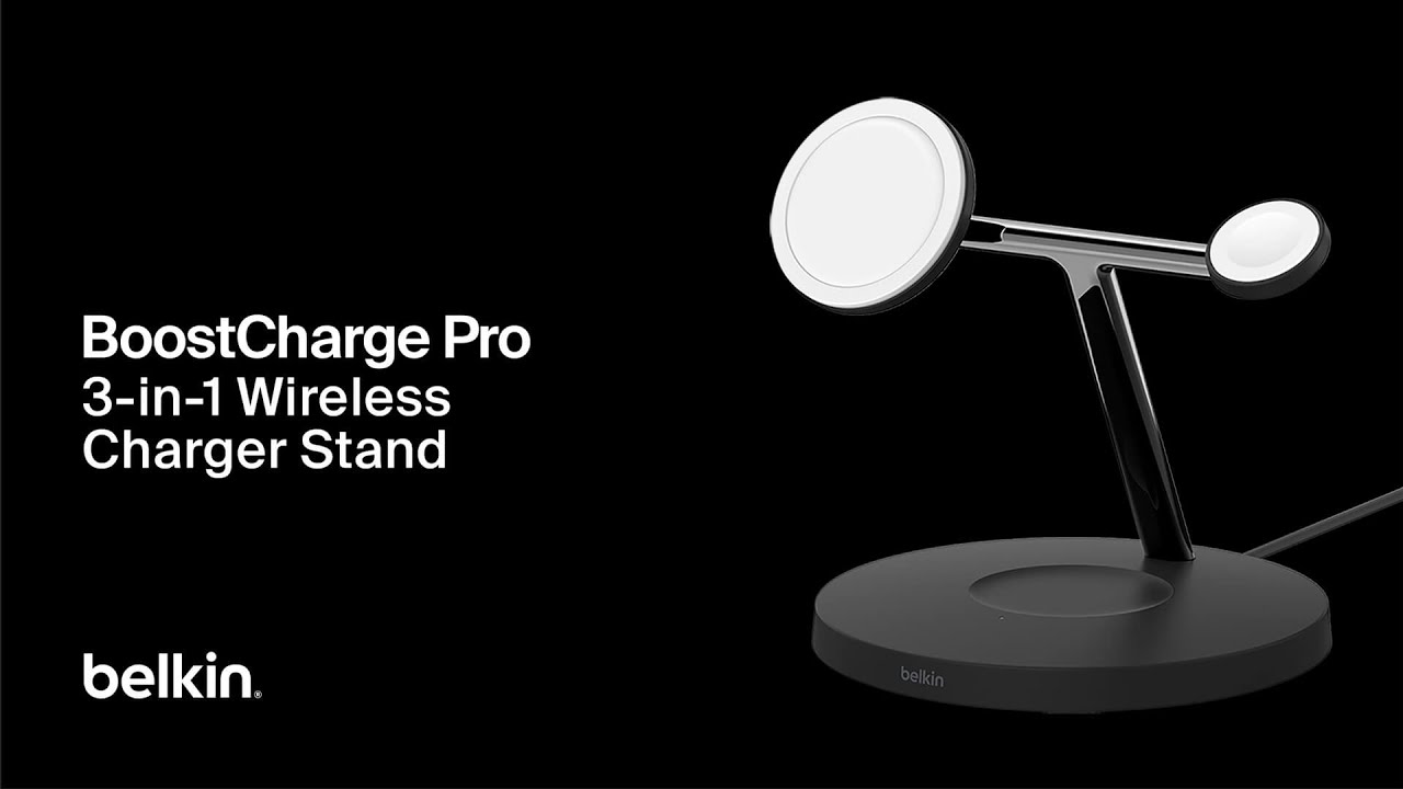 Belkin BOOST↑CHARGE™ PRO 3-in-1 Wireless Charging Pad with MagSafe - Black  - Apple