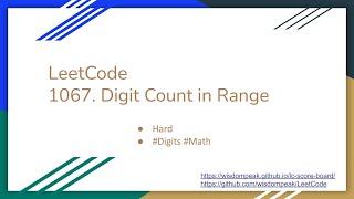 【每日一题】LeetCode 1067. Digit Count in Range
