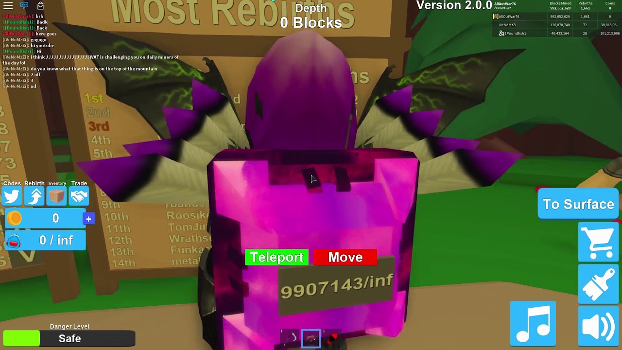 1st Place Rebirth Roblox Mining Simulator Youtube - how to make rebirths in your simulator game roblox