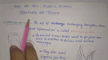 Keeping in touch (introduction) 5th SST
