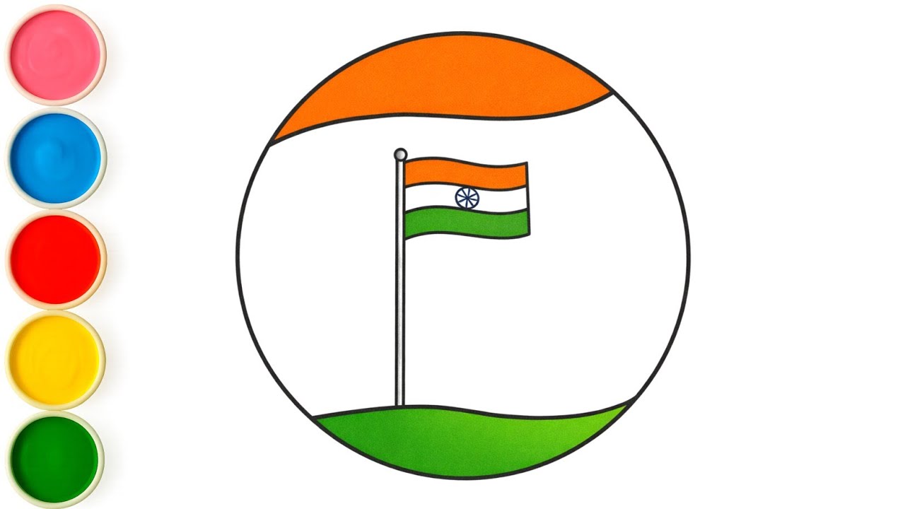 Republic Day Drawing | 26 January drawing easy | Very easy republic day drawing for kids | flag art 