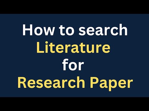 how to search literature for research