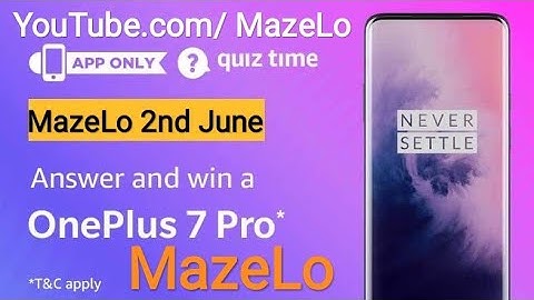 Amazon Quiz Answers Today | Win OnePlus 7 Pro | 2nd June 2019