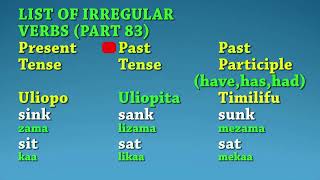 Jifunze Kiingerezairregular Verbs 83