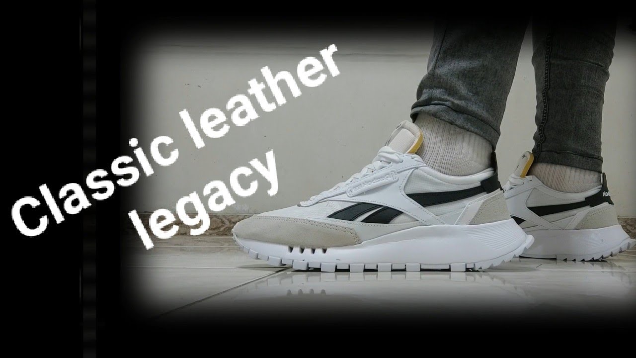 Reebok classic leather legacy sneakers closer look + on feet - YouTube