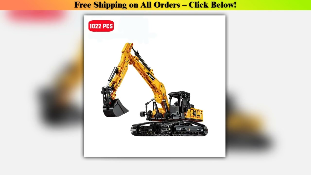 SEMBO BLOCK 1022pcs Excavator Models Building Blocks MOC City Construction Engineering Vehicle Bric