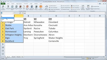 Excel Cascading Data Validation Lists